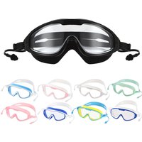Adults Swim Goggles Big Frame HD Wide View Anti Fog Swimming Pool Glasses Eyewear Water Sport Diving Goggles Conjoined Earplugs