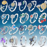 S925 Sterling Silver Adjustable Open Ring Minimalist Plain Band Finger Ring Fashion Daily Jewelry Gift For Women Girls