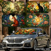 Animal wall paintings Sun Visor Foldable Aluminum Foil Car Windshield Sun Shade - UV Protection & Heat Insulation Visor