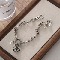 Best Sell Vintage Skull Heads Thai Silver Unisex Punk Rock Charm Bracelet Jewelry For Women Man Halloween Gift Cheap No Fade