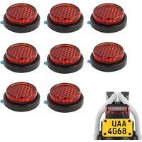 AliExpress NONE 6PCS Motorcycle Reflector Self-Adhesive Red Vintage Circular Reflector For Bicycle Motorcycle Scooter Trailer Reflective Strip