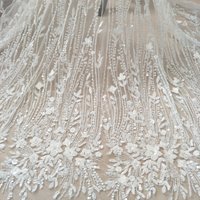 bridal wedding gown dress lace beading 130cm width beading lace fabric sell by yard