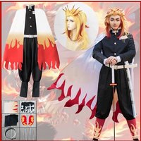 2026 Neue Rengoku Kyoujurou Outfits Anime Cosplay Slayer Kostüm Erwachsenen-Perücke Kimono Uniform Yaiba Partykleidung