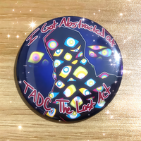 "I Got Abstracted" 2.25 Inch Round Circus Button Pin | Artistic Eye Pattern Brooch for Backpack Jacket Cosplay Fans Collectible