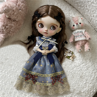 For Blythe Doll Dreamy Starry Sky Lace Princess Dress Clothing Cartoon Colorful Cake Skirt Clothes OB24 OB22 1/6 Accessories