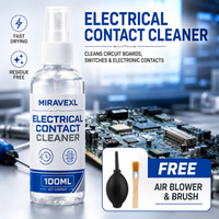 Electrical Contact Cleaner Spray Kit 100ML for Motherboard PCB Switch Plug Maintenance, Fast Drying, Free Air Blower & Brush Set