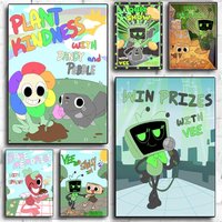 Game D-Dandys World Poster Decorative Wall Art Stickers Mural Photo Print for Home Living Room Hallway Decor