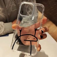 Funny Black Line Pattern Clear Phone Case For iPhone 11 12 13 14 15 16 17 Pro Max 14 15 Plus XS X XR 17 Air Silicone Soft Cover