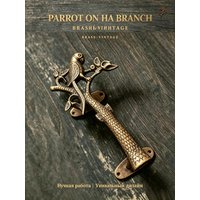 BCD-Vintage Brass Parrot Door Handle, Antique Bird Shape Cabinet Pull, Rustic Drawer Knob for Home Decor