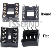 20pcs Round Hole Square hole DIP-8 8 Pins 2.54MM DIP DIP8 IC Sockets Adaptor Solder Type IC Connector