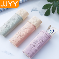 Portable Travel Toothbrush Holder Set with Toothpaste Storage Organizer for Bathroom and Outdoor Use