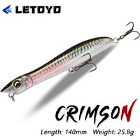 LETOYO Floating Pencil Lure 140mm 25.8g Topwater Bait Fishing Lures Pencil Popper Pike Wobbler Lure Pencil Hard Baits