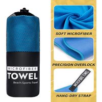 Schnell trocknendes Sporthandtuch, 40 x 80/76 x 152 cm, Blau, Grau, Grün, Orange, Schwimmen, Fitnessstudio, Fitness, Camping, Laufen, Strand, Waschlappen