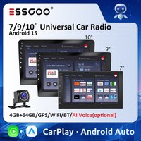 ESSGOO Wireless Carplay Android Auto Car Radio 7 9 10" 2 Din Universal Multimedia Player Autoradio Stereo With 720P AHD Camera