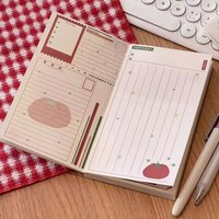 Korean Tomato Red Polka Dot Hardcover Notebook Thick Color Pages Cute Girly Journal Portable Student Diary Creative Stationery