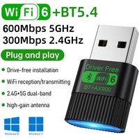 New AX900 Driver Free Dual Band 2.4/5GHz Wireless Network Card Mini USB 3.0 Receiver WIFI6 Bluetooth 5.4 Adapter for Win10/11