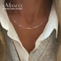 eManco Hip Hop Style Punk Box Chain Necklace Collarbone Chain Adjustable Spring/Summer New Products First Sent to Friends