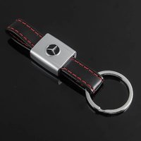 Metal Car Keychain Leather Emblem Key Ring Chain Gifts For Mercedes Benz C180 C200 C260 C300 W108 W124 W126 W140 W168 W169 W176