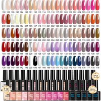 LIMEGIRL 120Pcs Gel Nail Polish Set 8ML Semi Permanent UV LED Varnish Nail Set Base Coat and Top Coat Nail Art Manicure