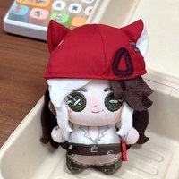 10cm With Red Hat Cute Anime Game Identity V Character Barmaid Demi Bourbon Plush Toys Keychain Plushie Doll Hanging Pendant