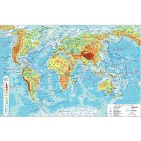 150*100cm The World Map in Russian Wall Art Mural Folded Decorative Hanging Picture for Living Room Bedroom Office Decor