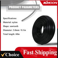 3.0mm 60 Meters Fine Quality Nylon Sawtooth Trimmer Rope Brush Cutter Strimmer Line Mowing Wire Lawn Mower Accessory