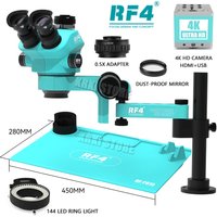 RF4 Trinocular Stereo Microscope Precise Locking Magnification Zoom ,360 ° Rotation Adjustable Swing Arm Universal 7050PRO-F019