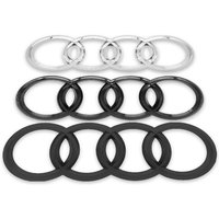4Rings Logo ABS Chrome Black For Audi A3 A4 A5 A6 A7 A8 C7 C6 C5 B5 B6 B7 TT Car Front Hood Emblem Bonnet Auto Badge Rear Trunk