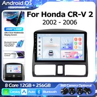Android 16 QLED 2000*1200P 8 Core For Honda CR-V 2 CRV 2002-2006 GPS Navigation Multimedia Player Auto Wireless CarPlay WIFI 4G