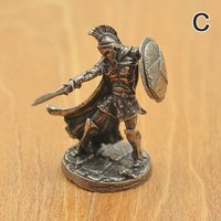 Ancient White Brass Spartan Rome Knight Figurines Miniatures Vintage Soldiers Model Statue Desktop Ornament Gift