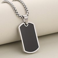 Personalized Military Dog Tag Necklace for Men, Stainless Steel Waterproof Hip Hop Pendant Box Chain