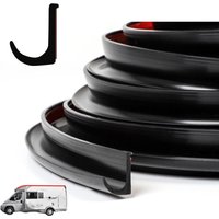 1/5/6M RV Rain Gutter Self-Adhesive Backing Silicone Rubber Weather Stripping J-Shape Design UV Resistant Drip Rail Motorhomes
