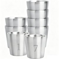 7 Pack Stainless Steel Double Walled Cups Stackable 175ml Coffee Cups Tea Chilling Beer Glasses for Home Shop Party Outdoor