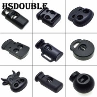 10 Pcs/Pack Cord Lock Toggle Clip Stopper Plastic Black For Bags/Garments