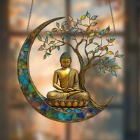 2D 1PCS Majestic Buddha Statue Acrylic Light Collector Home Garden Decoration Creative Durable Gift Curtain Decor Best-Selling