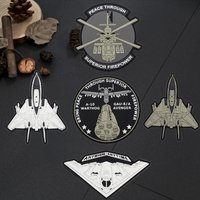 PVC Patch Bomber Fighter Series Patch Helicopter Morale Badge Glow-in-the-dark Hook&Loop Backpack Sticker Patches for Clothing