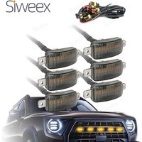 6pcs Front grille Light 12V 24V LED Bulb Lamp Smoked Lens Amber Lighting Modification Upgrade for Car Truck Off-road Vehicle