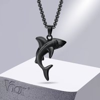 Vnox – colliers requin élégants pour hommes et garçons, Rock Punk, pendentif Animal, bijoux avec chaîne en acier inoxydable, boîte 50/55/60/70cm