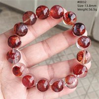 Natural Red Limonite Quartz Bracelet Rare Stretch Yellow Phantom Round Beads Women Men Jewelry AAAAA