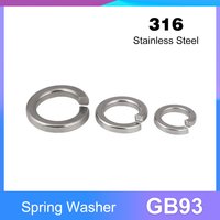 Spring Split Lock Washer Elastic Gasket GB93 316 Stainless Steel M1.6 M2 M2.5 M3 M4 M5 M6 M8 M10 M12 M14 M16 M18 M20 M22 M24 M27