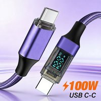 100W USB C Cable PD Fast Charging Phone Charger Data Cord For iPhone Samsung Xiaomi Huawei Type C To Type C Quick Charge Cable