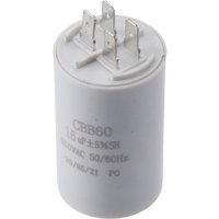 CBB60 Run Capacitor 16uF 450V AC Double Insert 50/60Hz Cylinder 72x40mm White for Air Compressor Water Pump Motor