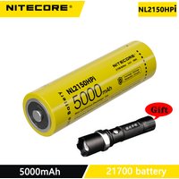 NITECORE NL2150HPi 21700 i Series Battery 5000mAh 15A 3.6V Flashlight Battery With Free Flashlight