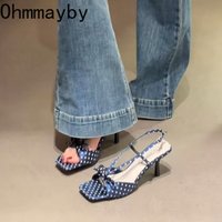 Pointed Toe High Heels Women Dot Sandals 2026 Summer Singbacks Mules Shoes Elegant Butterfly-knot Dress Gladiator Sandalias