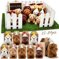 35-45Pcs Mini Plush Puppy Stuffed Animals Adopt A Pet Party Favors Cute Dog Plush Toys For Kids Birthday Theme Party Decoration