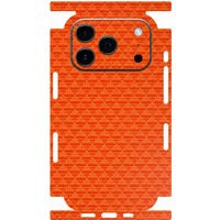 Full Wrap Faux Leather Back Skin for iPhone 17 16 15 14 13 Pro Max Diamond Kevlar Texture Anti Scratch Phone Sticker