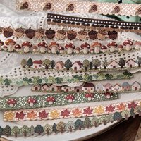 20Pcs/Bag Handmade Crochet Series Sticker Strip Textured Paper DIY Diary Album Frame Sticker Gift Sweet