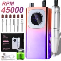LIMEGIRL V4 45000RPM Electric Portable Nail Drill Machine Rechargeable for Gel Nails Polish Portable Nail File Manicure Tools