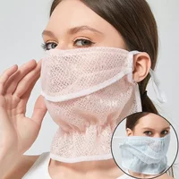 AliExpress NONE 1pcs Sun Protection Women's Mask New Neck Protection Breathable Outdoor Cycling Lace Veil Opening Dust Reusable Face Cover