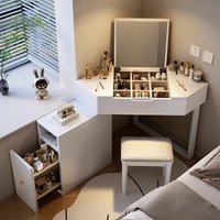 Solid Wood Corner Triangular Dresser Simple Storage Cabinet Desk Integrated Small Apartment Bedroom Corner Makeup Table